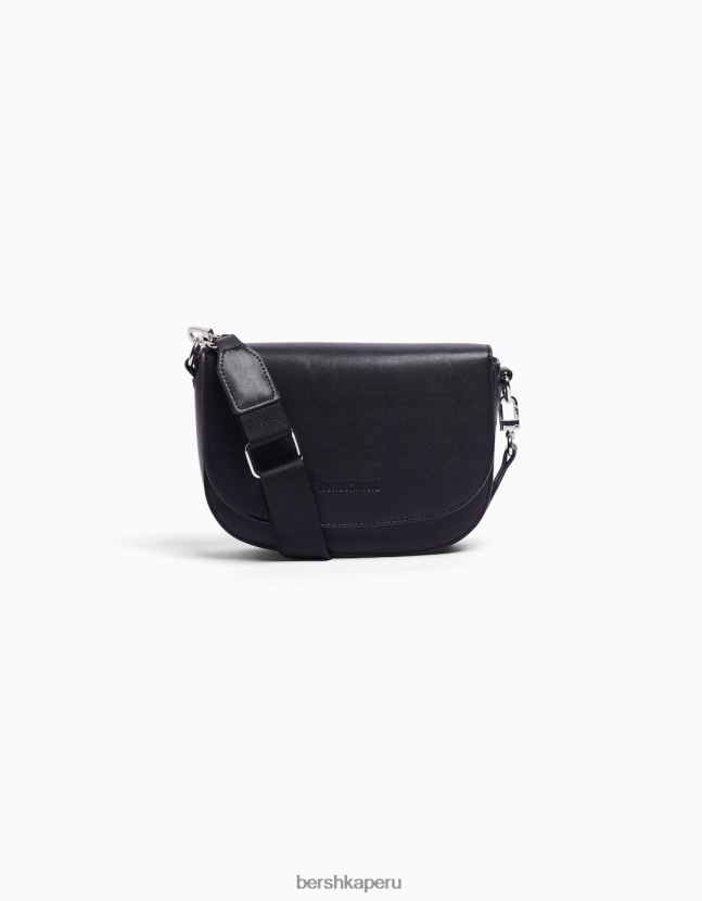 negro Bershka hombres bolso bandolera con solapa 806J6B3604