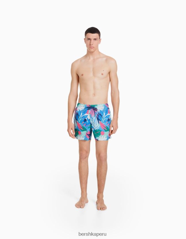 fucsia Bershka hombres shorts de playa estampados 806J6B3398