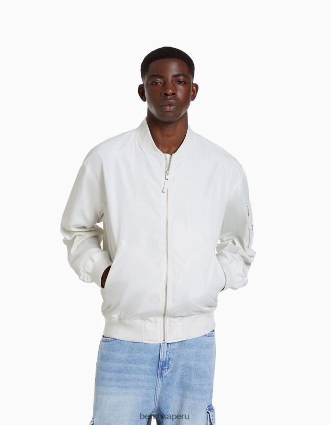 exclusivo Bershka hombres chaqueta bomber técnica ligera 806J6B3042