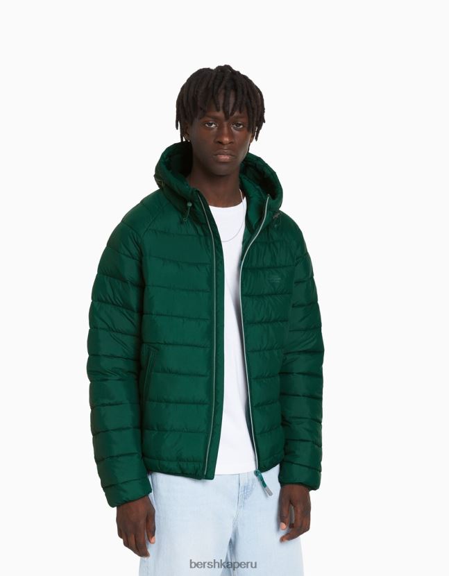 verde Bershka hombres chaqueta acolchada ligera 806J6B3063