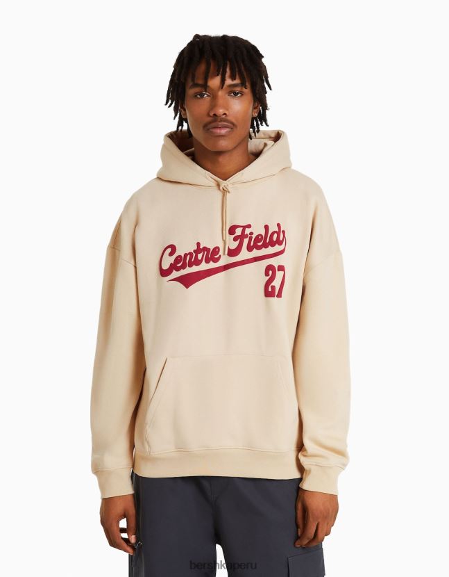 camello Bershka hombres sudadera con capucha de la universidad 806J6B2989