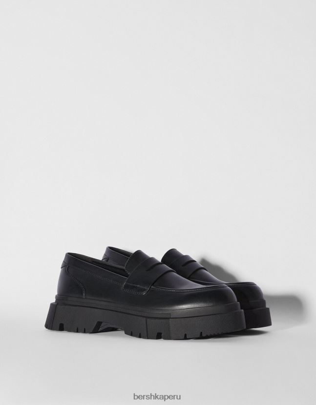 negro Bershka hombres mocasines con suela track 806J6B3566