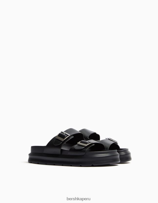 negro Bershka hombres sandalias con hebilla 806J6B3032