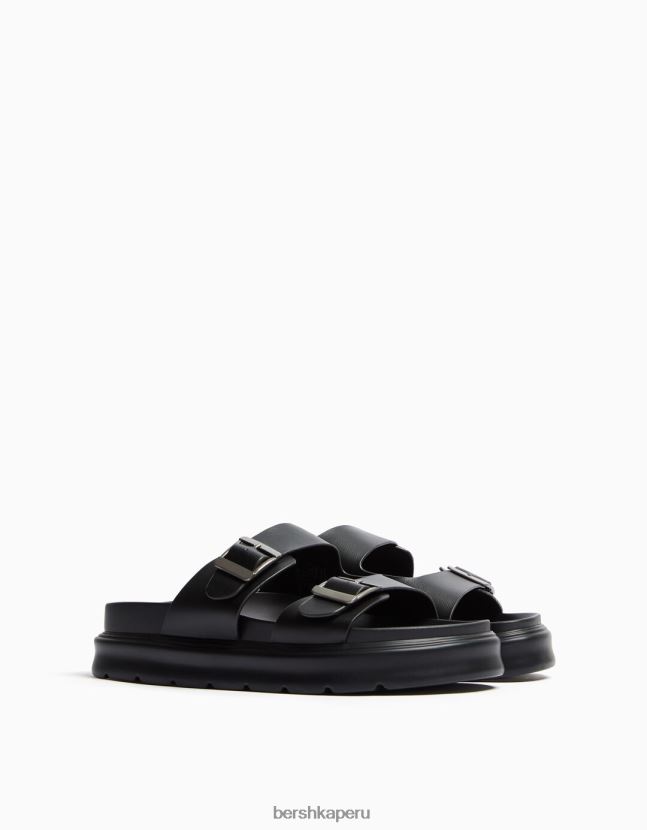 negro Bershka hombres sandalias con hebilla 806J6B3557