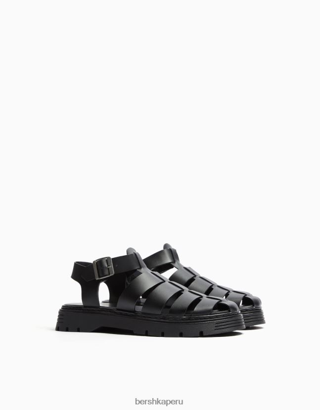 negro Bershka hombres sandalias jaula 806J6B3025