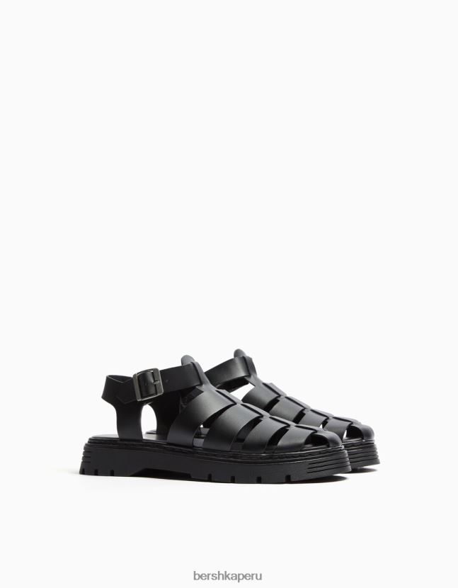 negro Bershka hombres sandalias jaula 806J6B3539