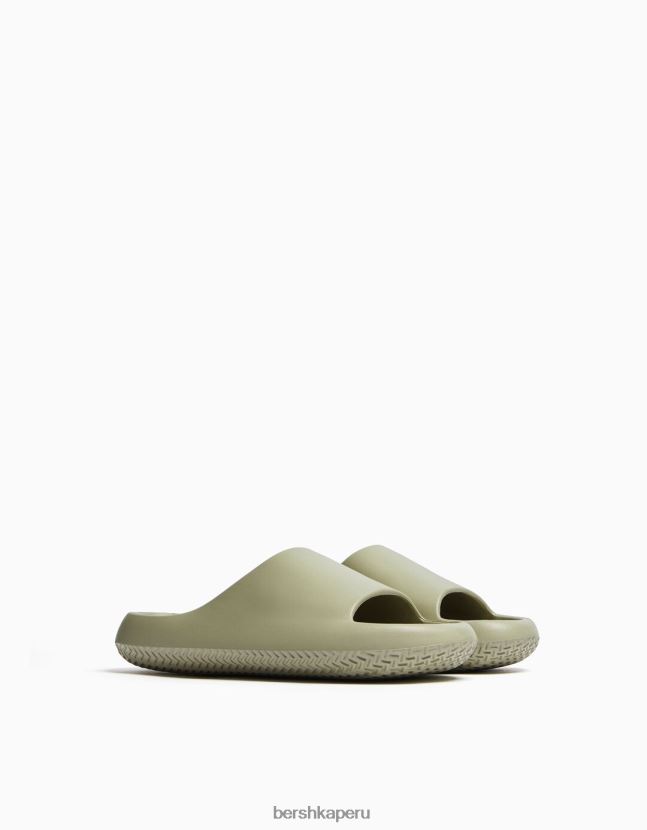 verde Bershka hombres sandalias planas texturizadas 806J6B3565