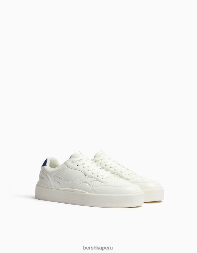 blanco Bershka hombres zapatillas estilo retro 806J6B3442