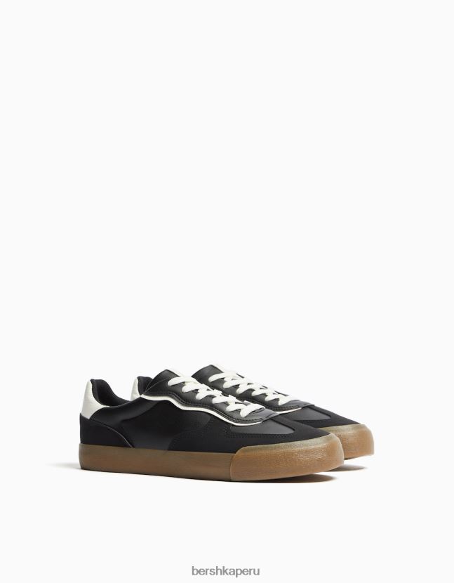 negro Bershka hombres zapatillas estilo retro 806J6B3580