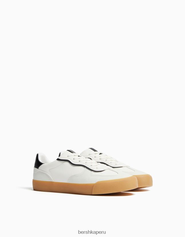 blanco Bershka hombres zapatillas estilo retro 806J6B3484