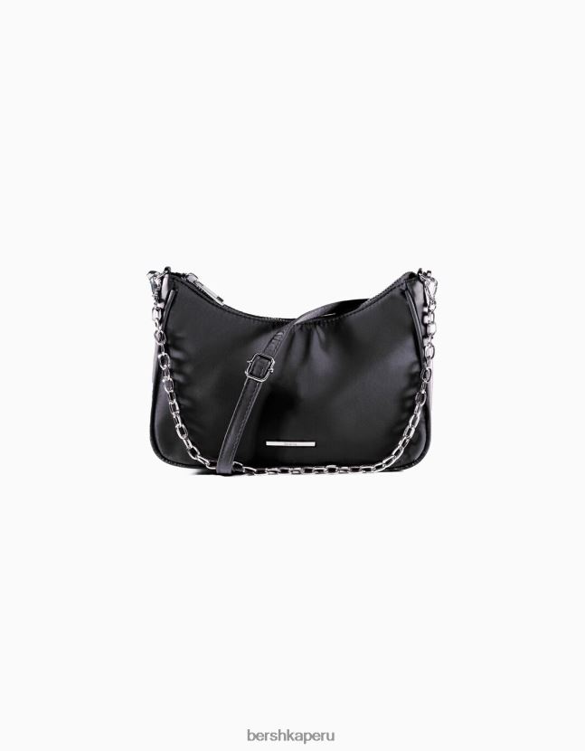 negro Bershka mujer bolso de raso con cadena 806J6B2366