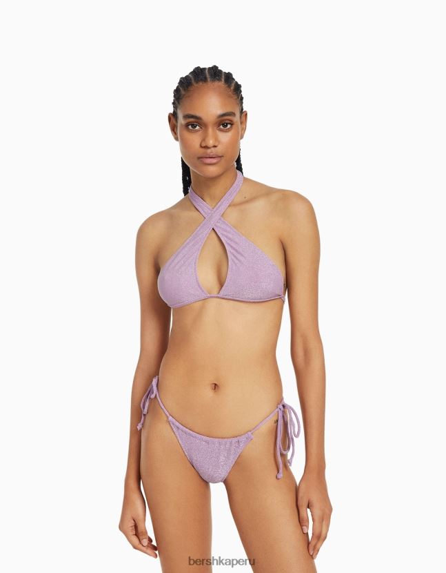 Violeta Bershka mujer braguitas de bikini hilo brillante 806J6B1808