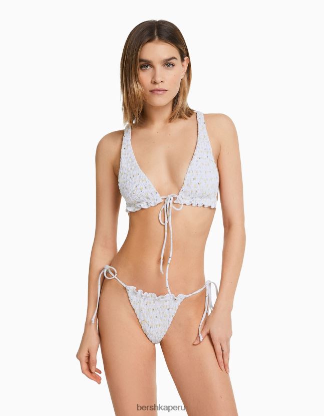 blanco Bershka mujer braguitas de bikini de crepé 806J6B1816