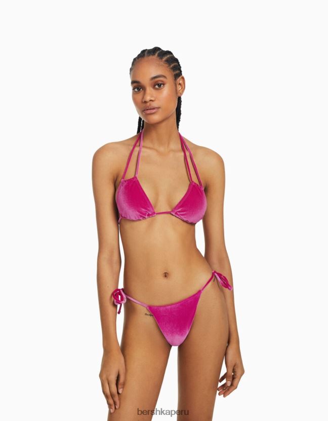 fucsia Bershka mujer top de bikini de terciopelo 806J6B1782