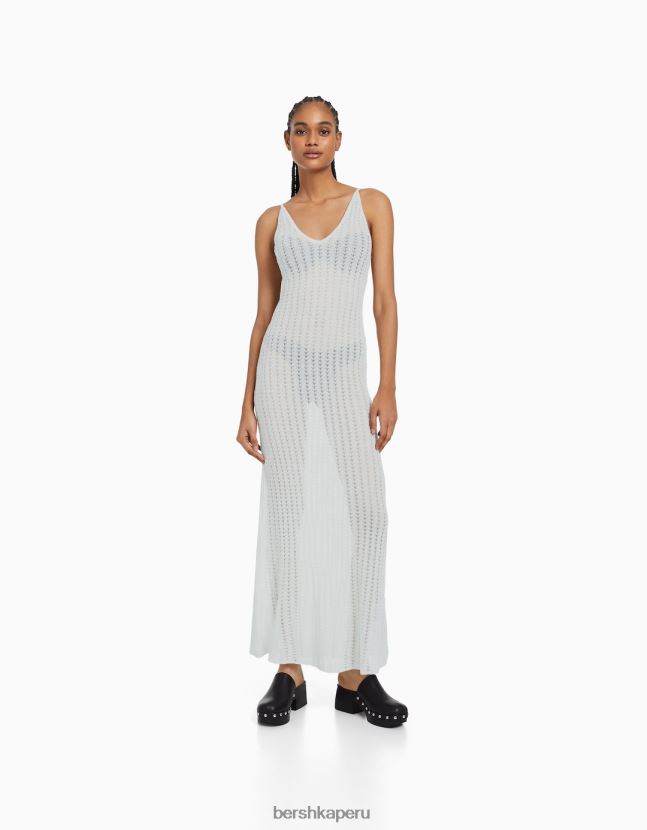 plata Bershka mujer vestido midi brillante con tirantes 806J6B190