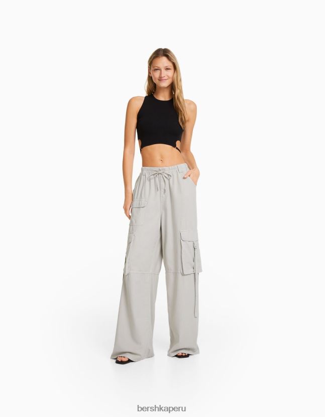 exclusivo Bershka mujer pantalones cargo de pulpo rústico 806J6B1309