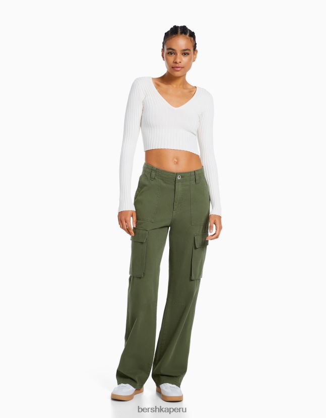 exclusivo Bershka mujer pantalones cargo rectos 806J6B1306