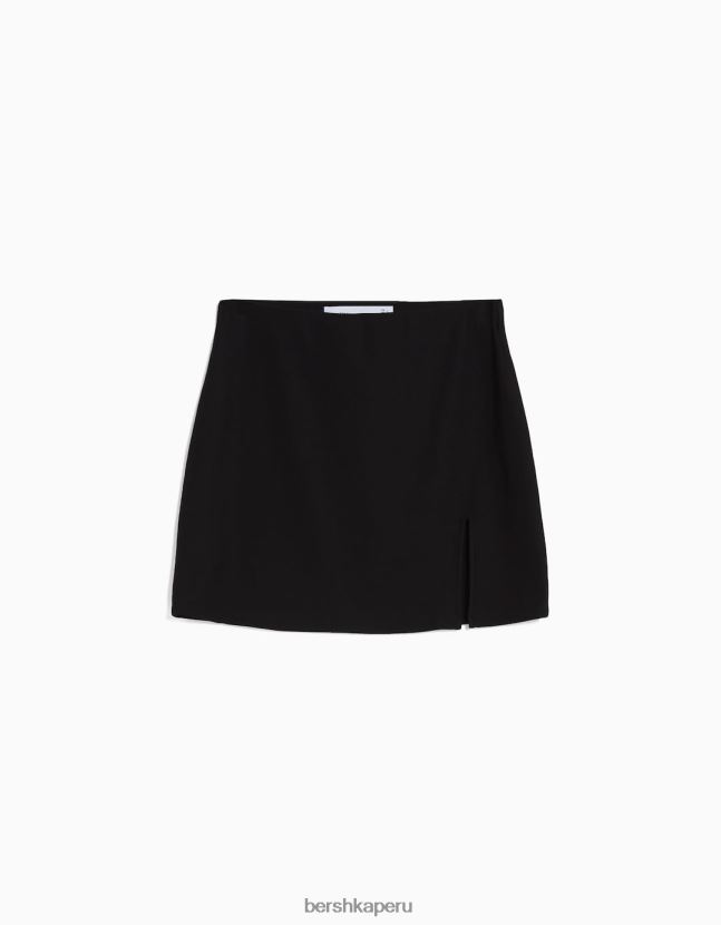 negro Bershka mujer minifalda de canalé 806J6B4034