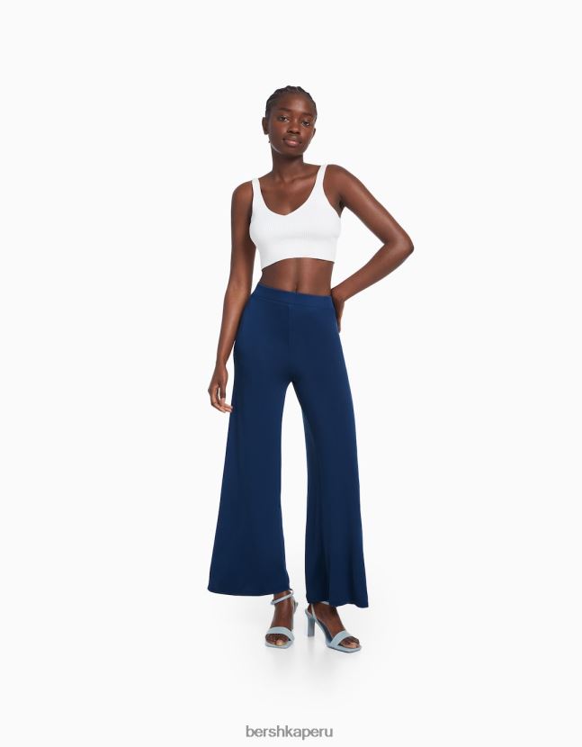 azul Bershka mujer culottes fluidos 806J6B1422