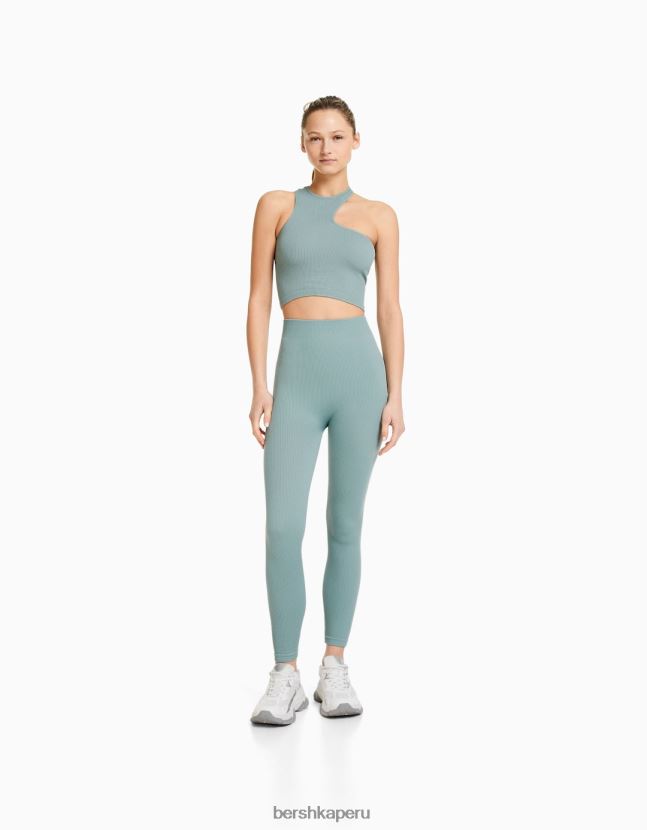 exclusivo Bershka mujer leggins de canalé sin costuras 806J6B1450