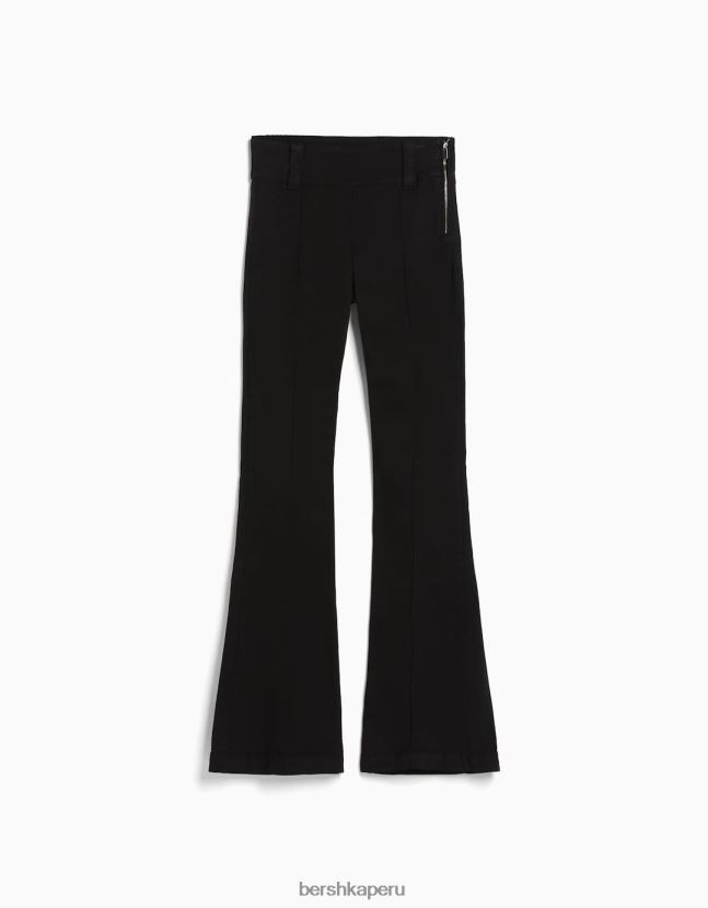 gris Bershka mujer pantalones acampanados de sarga 806J6B1478