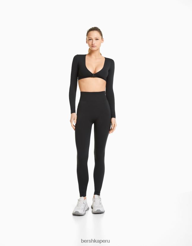 gris oscuro Bershka mujer leggins push up sin costuras 806J6B1460