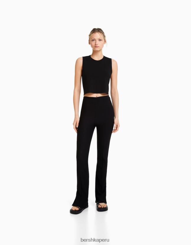 negro Bershka mujer pantalones otomanos acampanados 806J6B1480