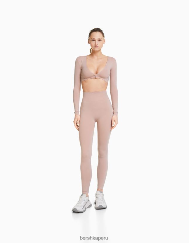 rosa Bershka mujer leggins push up sin costuras 806J6B1459