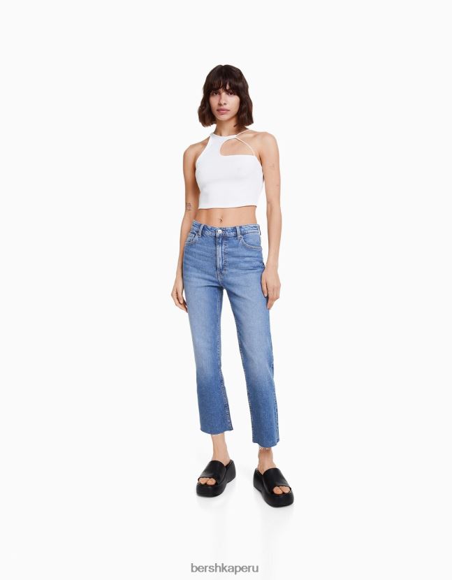 azul Bershka mujer vaqueros capri acampanados 806J6B1549