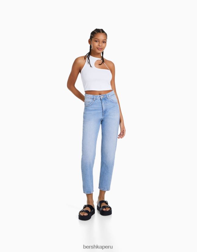 azul claro Bershka mujer vaqueros de mamá 806J6B1529