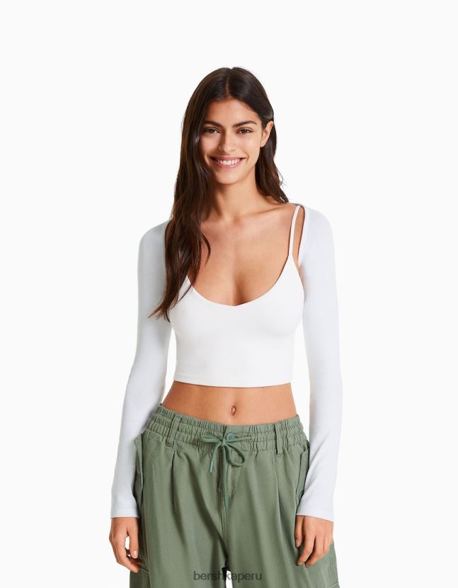 blanco Bershka mujer calentadores de brazos basicos 806J6B390