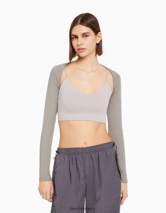 gris Bershka mujer calentadores de brazos basicos 806J6B391