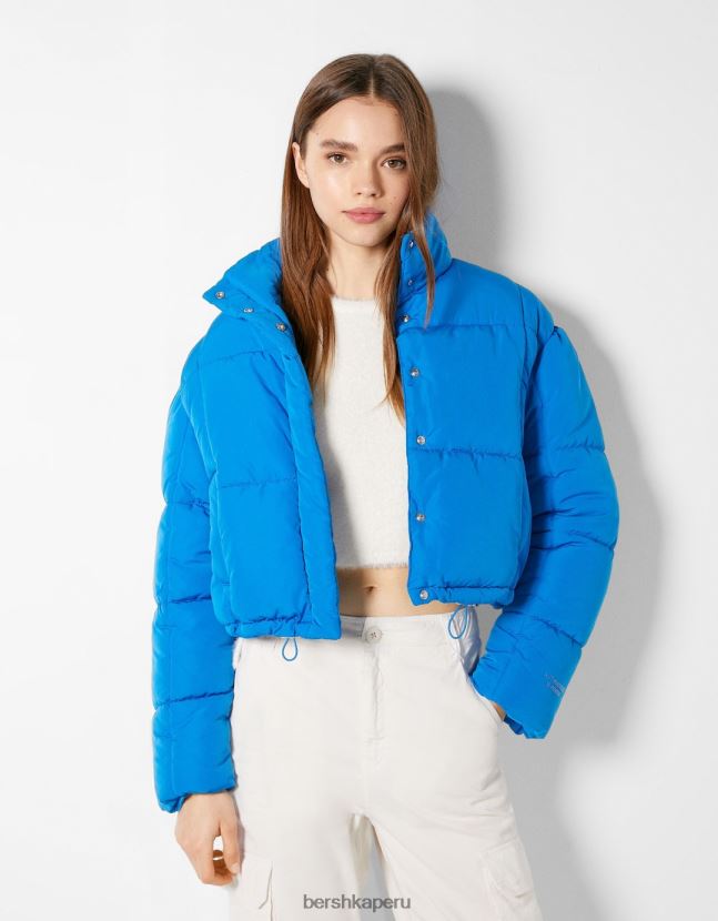 azul Bershka mujer chaqueta corta acolchada 806J6B1163