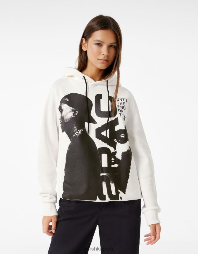 blanco Bershka mujer sudadera tupac 806J6B1211