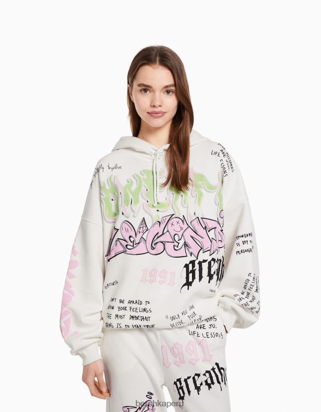 otro Bershka mujer sudadera con capucha estampada 806J6B1225