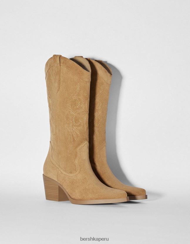 arena Bershka mujer botas vaqueras con tacón 806J6B2286