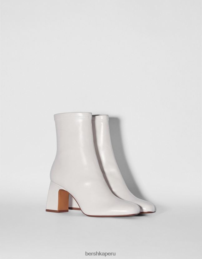 blanco Bershka mujer botines ajustados con tacón alto 806J6B2291