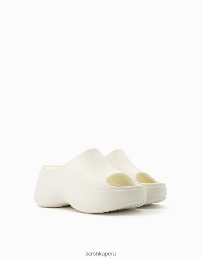 blanco Bershka mujer sandalias con plataforma de goma 806J6B2242