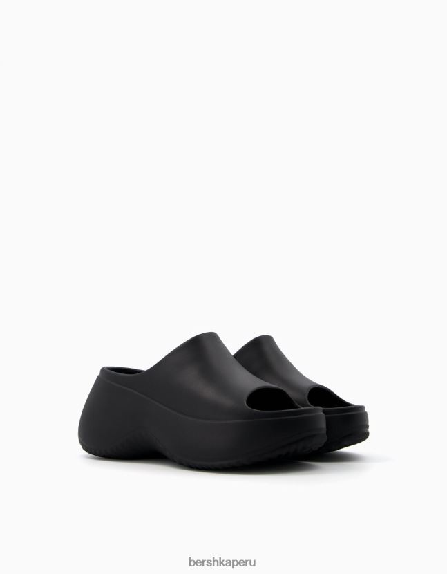 negro Bershka mujer sandalias con plataforma de goma 806J6B2223