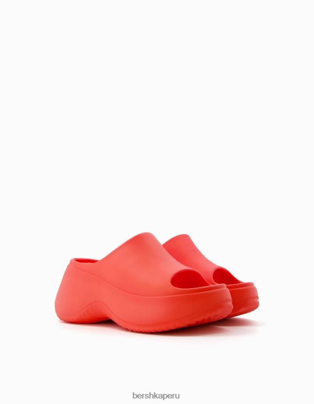 rojo Bershka mujer sandalias con plataforma de goma 806J6B2224