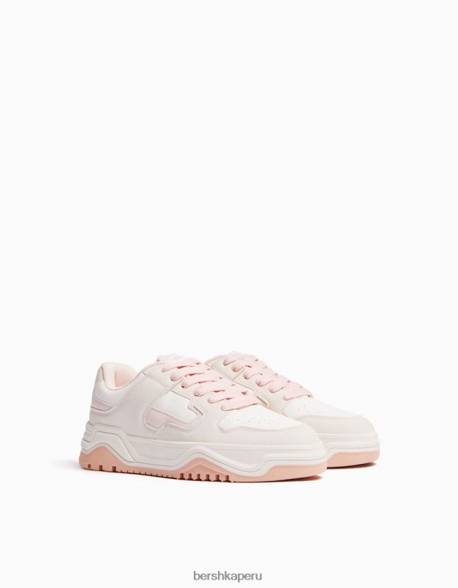 rosa Bershka mujer zapatillas gruesas 806J6B2111