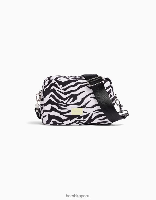 gris Bershka unisexo bolsa crossbody con estampado de cebra 806J6B4212