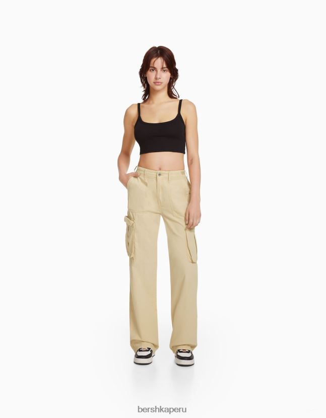 arena Bershka unisexo pantalones cargo rectos ajustables 806J6B3868