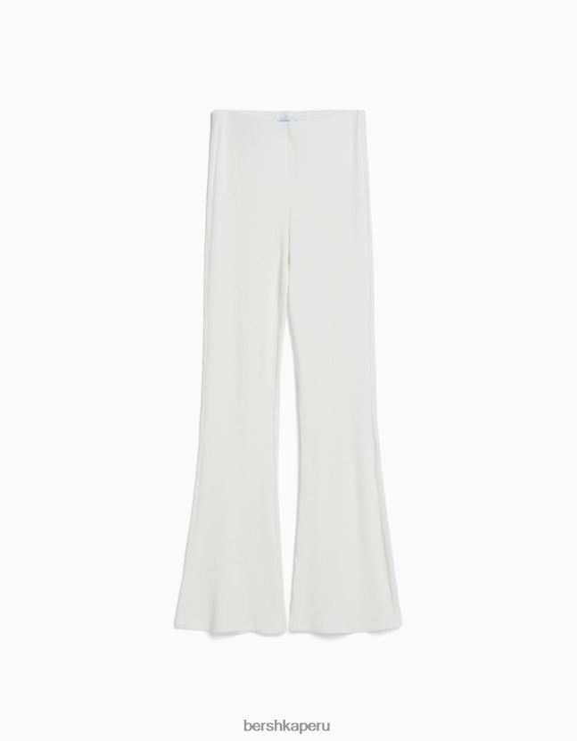 blanquecino Bershka unisexo culottes acampanados de canalé 806J6B3879