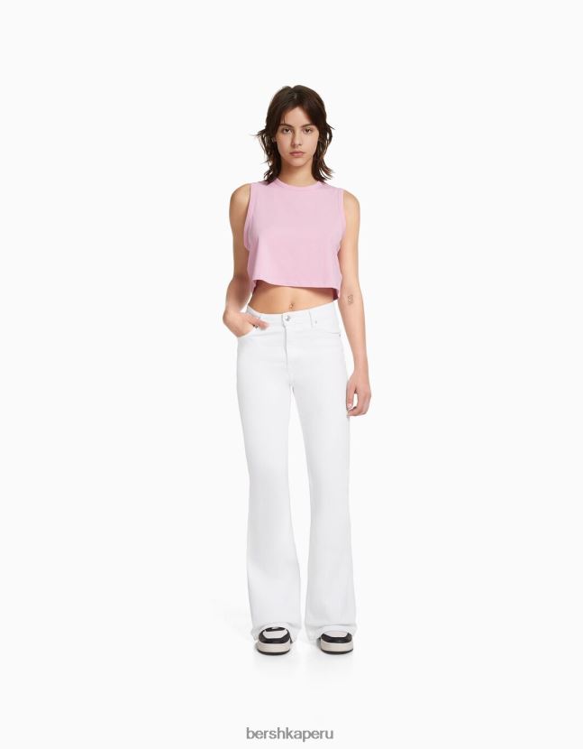 blanco Bershka unisexo vaqueros acampanados 806J6B3927