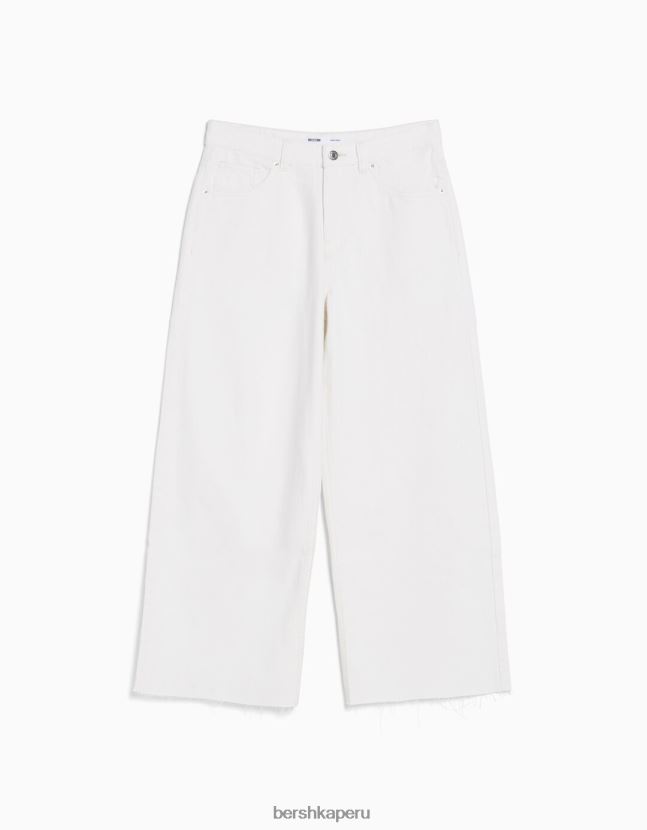 blanco Bershka unisexo vaqueros capri anchos 806J6B3987